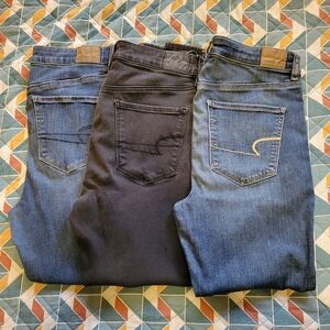3 Pairs Of American Eagle Jeans In Size 10 Short
